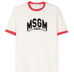 ◆키즈◆24FW 키즈 로고 티셔츠 크림/레드 F4MSJBTH224 013