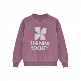 ◆키즈◆키즈 글리터 로고 하프넥 맨투맨 그레이프 TNS RIB COLLAR S GRAPE.BL