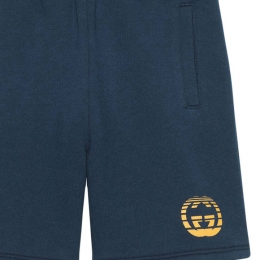 ◆키즈◆21FW 키즈 GG 인터로킹 반바지 다크블루 646401 XJC7B 4009