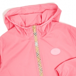 여성 로고 패치 바람막이 자켓 플라밍고 핑크 8117892