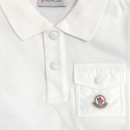 ◆키즈◆여성 MANICHE CORTE 로고 패치 포켓 폴로 티셔츠 화이트 8A000 06 89ALK 034