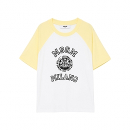 키즈 프린팅 래글런 티셔츠 화이트/레몬에이드 S6MSJBTH060 00179