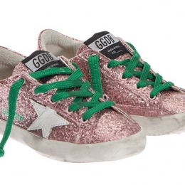 ◆키즈◆키즈 슈퍼스타 로우탑 핑크코팅글리터 G30KS301 A14