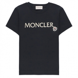 ◆키즈◆25SS 여성 로고 패치 티셔츠 블랙 8C000 13 89AT9 999