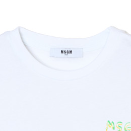 키즈 스몰 로고 페인팅 반팔 티셔츠 화이트 S6MSJUTH003 001