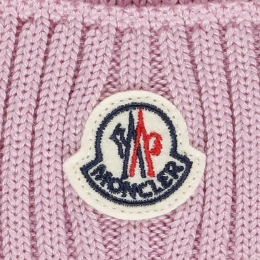 ◆키즈◆23FW 키즈 로고 패치 폼폼 울 비니 베이비핑크 3B000 18 04S01 51F