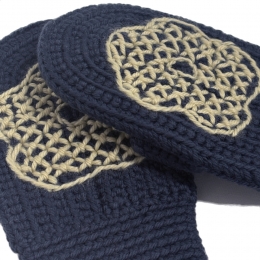 ◆키즈◆키즈 블로마 크로셰 벙어리 장갑 네이비 K1173F25 446