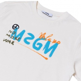 ◆키즈◆25SS 키즈 그래픽 로고 티셔츠 화이트 S5MSJBTH294 013