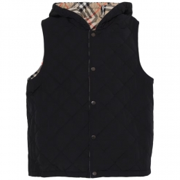 ◆키즈◆25SS 키즈 리버시블 체크 패딩조끼 베이지/블랙 8100434