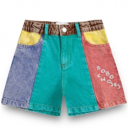 ◆키즈◆25SS 키즈 컬러 블록 데님 숏팬츠 멀티 B125AC065 991