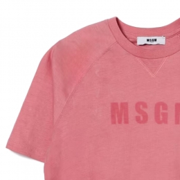 키즈 로고 프린팅 래글런 반팔 티셔츠 베고니아핑크 S6MSJGTH157 MS070
