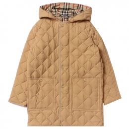 ◆키즈◆23FW 여성 다이아몬트 퀄팅 후드 코트 자켓 베이지 8069407