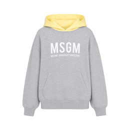 키즈 로고 프린팅 투톤 후드티 그레이/레몬에이드 S6MSJBHS050 27103
