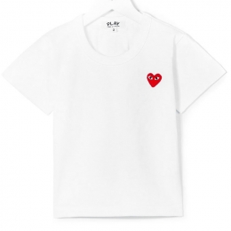 ◆키즈◆21SS 키즈 하트 패치 티셔츠 화이트 AZ-T501-100-2