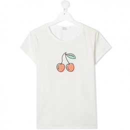 ◆키즈◆21SS 키즈 체리 프린트 티셔츠 화이트 S01GTSKN0801 102D