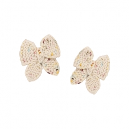 ◆키즈◆키즈 퍼프 리본 세트 헤어핀 아이보리 K1039W25 907