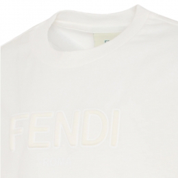 ◆키즈◆키즈 엠보 로고 반팔 티셔츠 화이트 JUI202 7AJ F0TU9