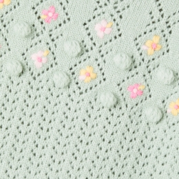 ◆키즈◆키즈 바키타 플로럴 니트 세이지 25F_J0133 ALMON