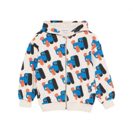 ◆키즈◆25FW 키즈 도그 프린트 스웻 후드집업 화이트 B225AC049 199