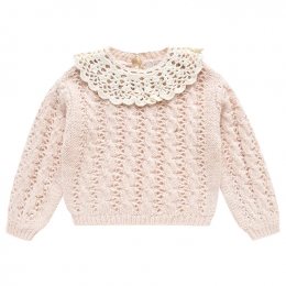 ◆키즈◆23FW 키즈 ASCALIS 넥 포인트 니트 브러쉬핑크 J0405 BLUSH