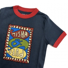 ◆키즈◆키즈 그루비 페이즐리 링거 반팔 티셔츠 네이비 K3137F25 446
