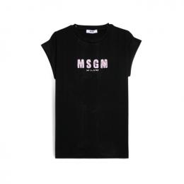 ◆키즈◆여성 저지 티셔츠 블랙/핑크 S6MSJGTH070 11088