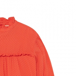 ◆키즈◆22SS 키즈 프릴 카라 블라우스 레드 S22079 251CE