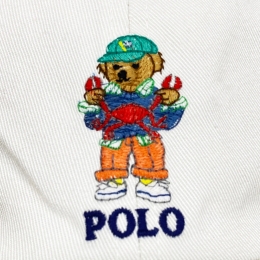 ◆키즈◆25SS 키즈 테디베어 자수 캡모자 화이트 963969 001