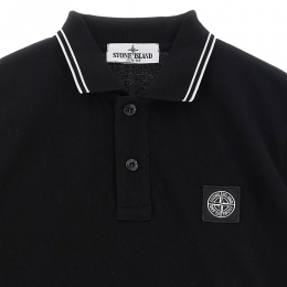 ◆키즈◆키즈 로고 패치 반팔 카라티셔츠 블랙 L1S16 2200002 S0018 V0029