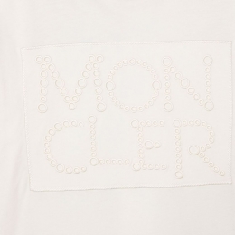 ◆키즈◆22SS 여성 로고 패치 펀칭 티셔츠 아이보리 8C000 07 83907 034