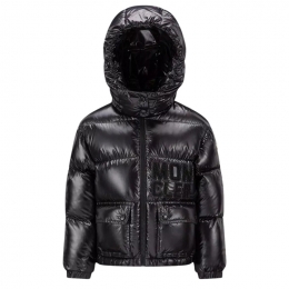 ◆키즈◆23FW 키즈 ABBAYE 로고 패치 포켓 후드 패딩자켓 블랙 1A000 50 5963V 999