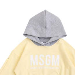 여성 로고 프린팅 투톤 크롭 후드티 레몬에이드/그레이 S6MSJGHS025 MS078