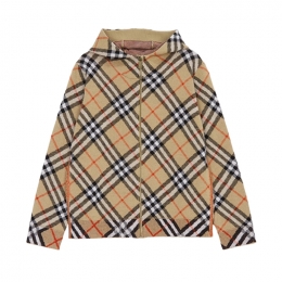 ◆키즈◆여성 빈티지 체크 울 후드 집업 아카이브베이지 8104314