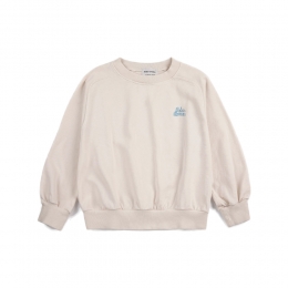 키즈 로고 바이 핸드 래글런 맨투맨 오프화이트 B126AC143 199