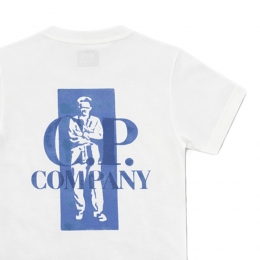 ◆키즈◆키즈 모노 로고 세일러 반팔 티셔츠 화이트 20CKTS118B 00LAA17 103