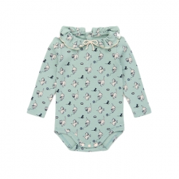 ◆키즈◆키즈 캣마우스 패턴 패티 온지 바디슈트 셰이지그린 B3134W25 0A5