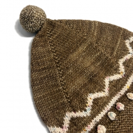 ◆키즈◆키즈 지그재그 포인트 피크 비니 브라운 K1222W25 762