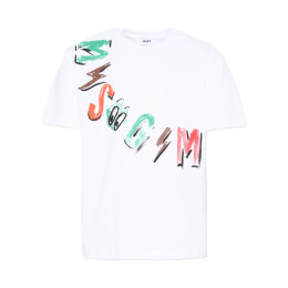 키즈 크로스 로고 반팔 티셔츠 화이트 S6MSJBTH239 001
