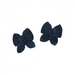 ◆키즈◆키즈 퍼프 리본 세트 헤어핀 네이비 K1039W25 420