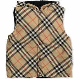 ◆키즈◆25SS 키즈 리버시블 체크 패딩조끼 베이지/블랙 8100434