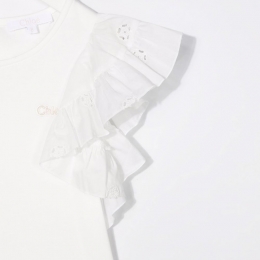 ◆키즈◆22SS 여성 로고 러플 티셔츠 화이트 C15D35 117