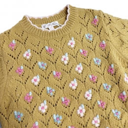 ◆키즈◆키즈 쟈델리 플로럴 니트 허니 25F_J0300 HONEY