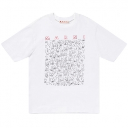 ◆키즈◆25SS 여성 그래픽 프린트 티셔츠 화이트 M01414 M00SG 0M100