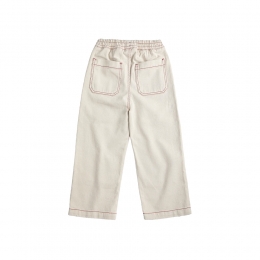 키즈 자수 로고 트윌 팬츠 오프화이트 B126AC094 199