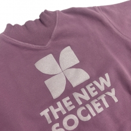 ◆키즈◆키즈 글리터 로고 하프넥 맨투맨 그레이프 TNS RIB COLLAR S GRAPE.BL