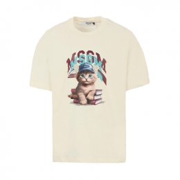 ◆키즈◆25FW 키즈 캣 로고 티셔츠 아이보리 F5MSJGTH120 013