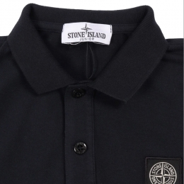 ◆키즈◆키즈 로고 패치 반팔 카라티셔츠 블랙 L1S16 2200002 S0018 V0029