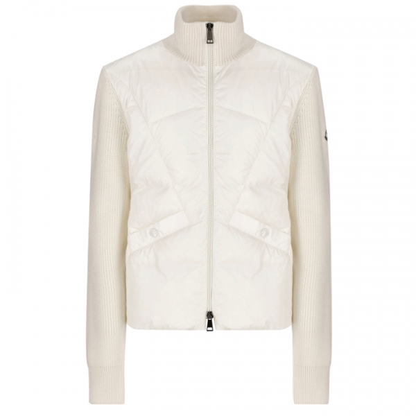 ◆키즈◆23FW 키즈 로고 패치 울 니트 패딩 집업 아이보리 9B000 01 M1131 030