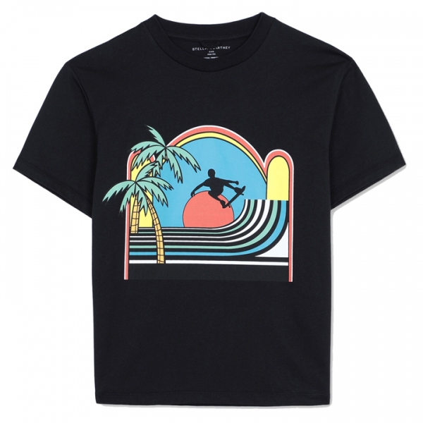◆키즈◆21SS 여성 야자수 스케이터 티셔츠 블랙 602253 SQJ42 1000