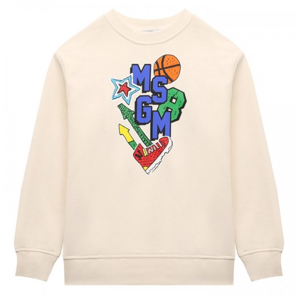◆키즈◆24FW 여성 로고 프린트 맨투맨 크림 F4MSJBSW243 013